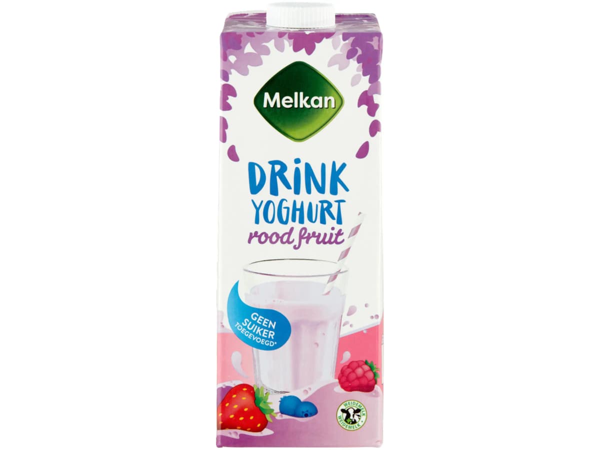 Rood fruit yoghurtdrink