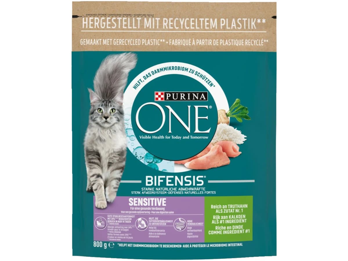 Sensitive kattenvoer rijk aan kalkoen