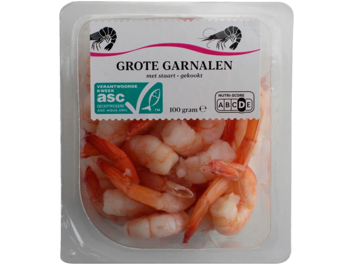 Grote garnalen met staart