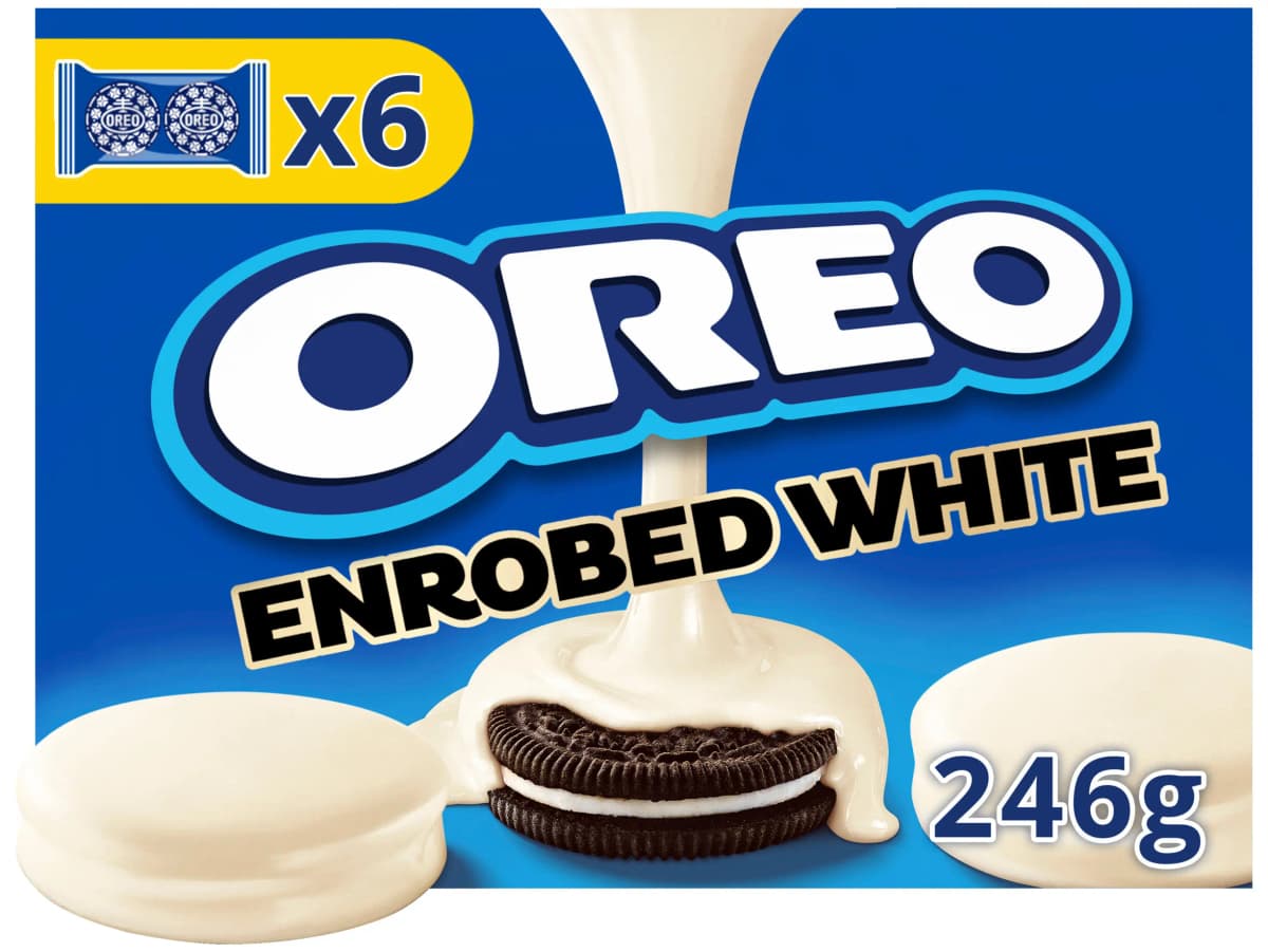 Koekjes omhuld met witte chocolade