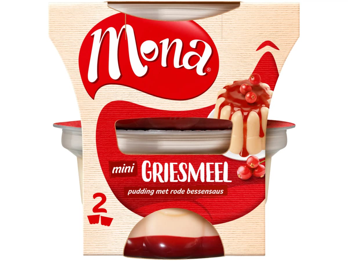 Griesmeelpudding met rode bessensaus Griesmeelpudding met rode bessensaus