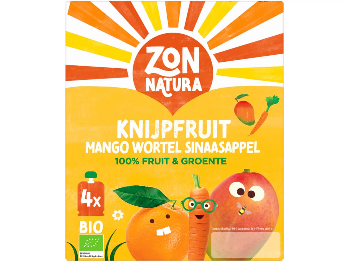 Knijpfruit mango, wortel & sinaasappel