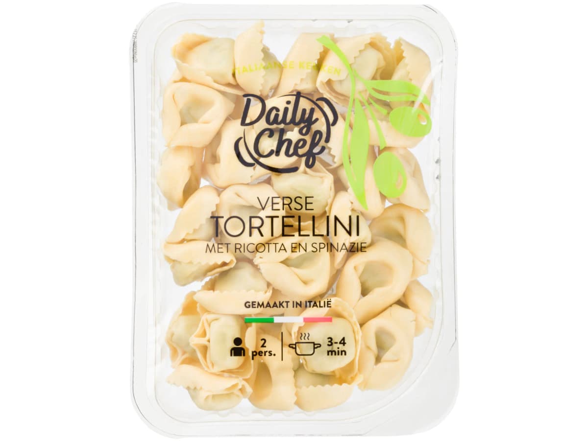 Tortellini met spinazie en ricotta