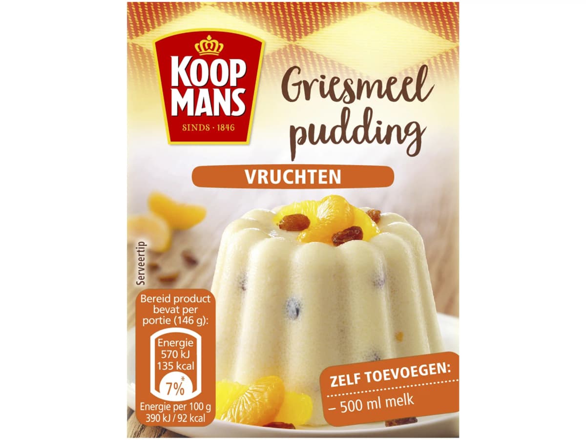 Griesmeelpudding vruchten Griesmeelpudding vruchten