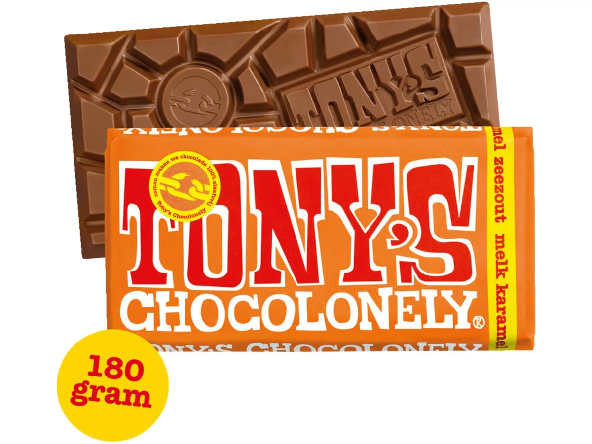 Chocolonely chocoladereep melk, karamel en zeezout