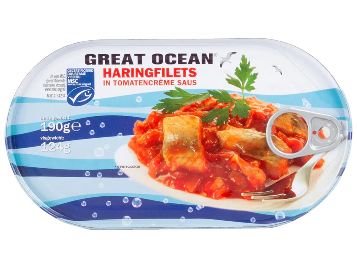 Haringfilets in tomatencreme saus