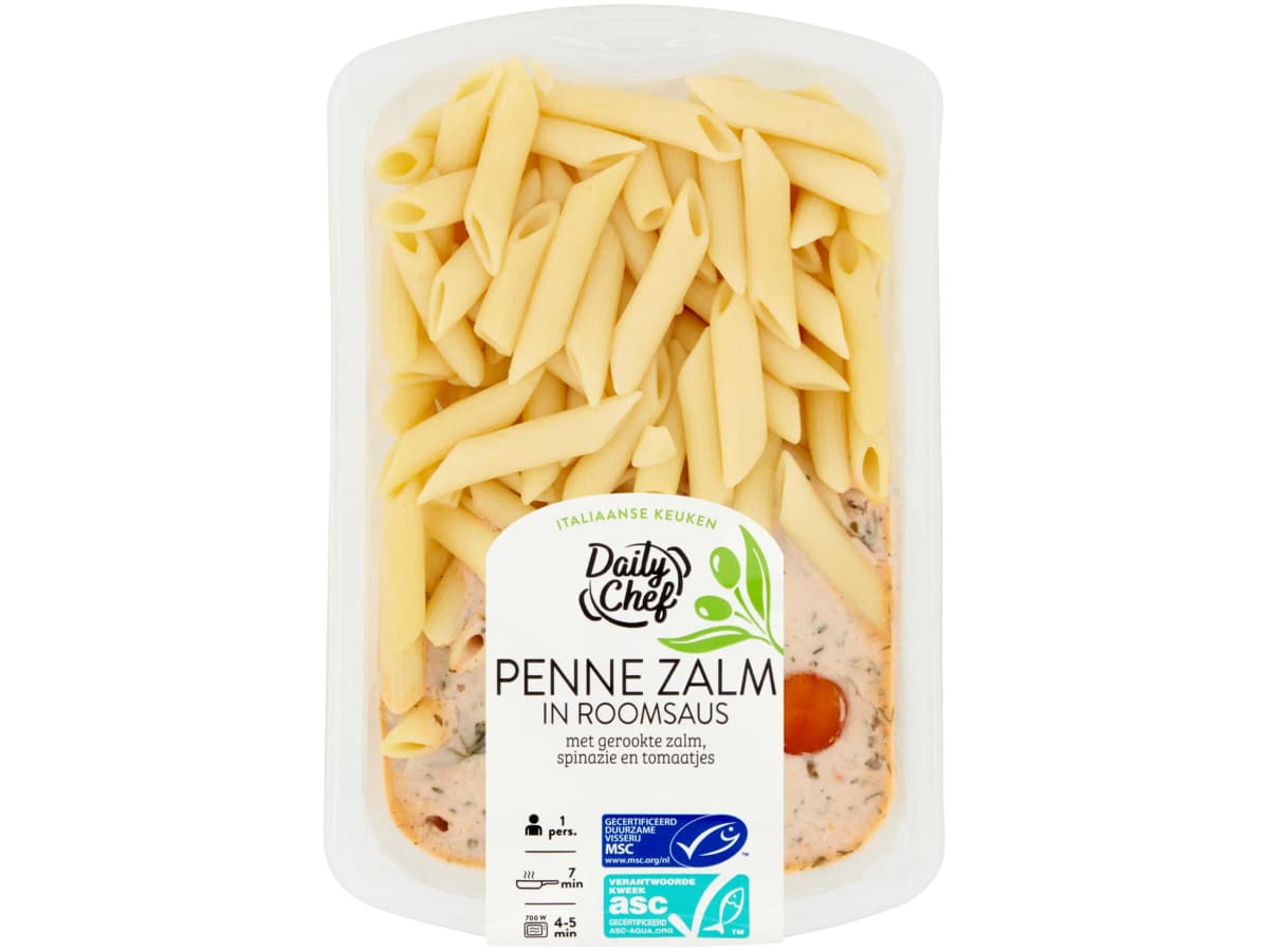 Pasta penne zalm