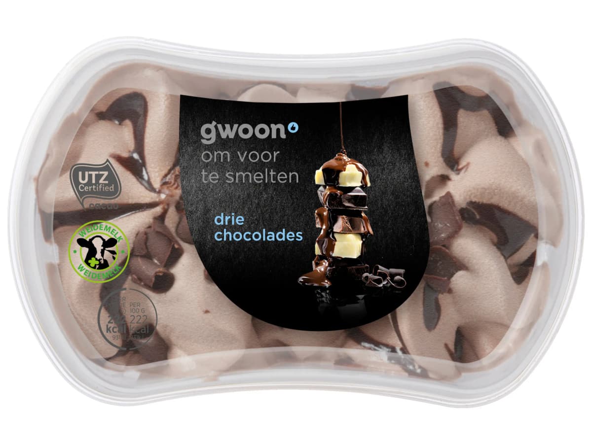 Slagroomijs duo chocolade