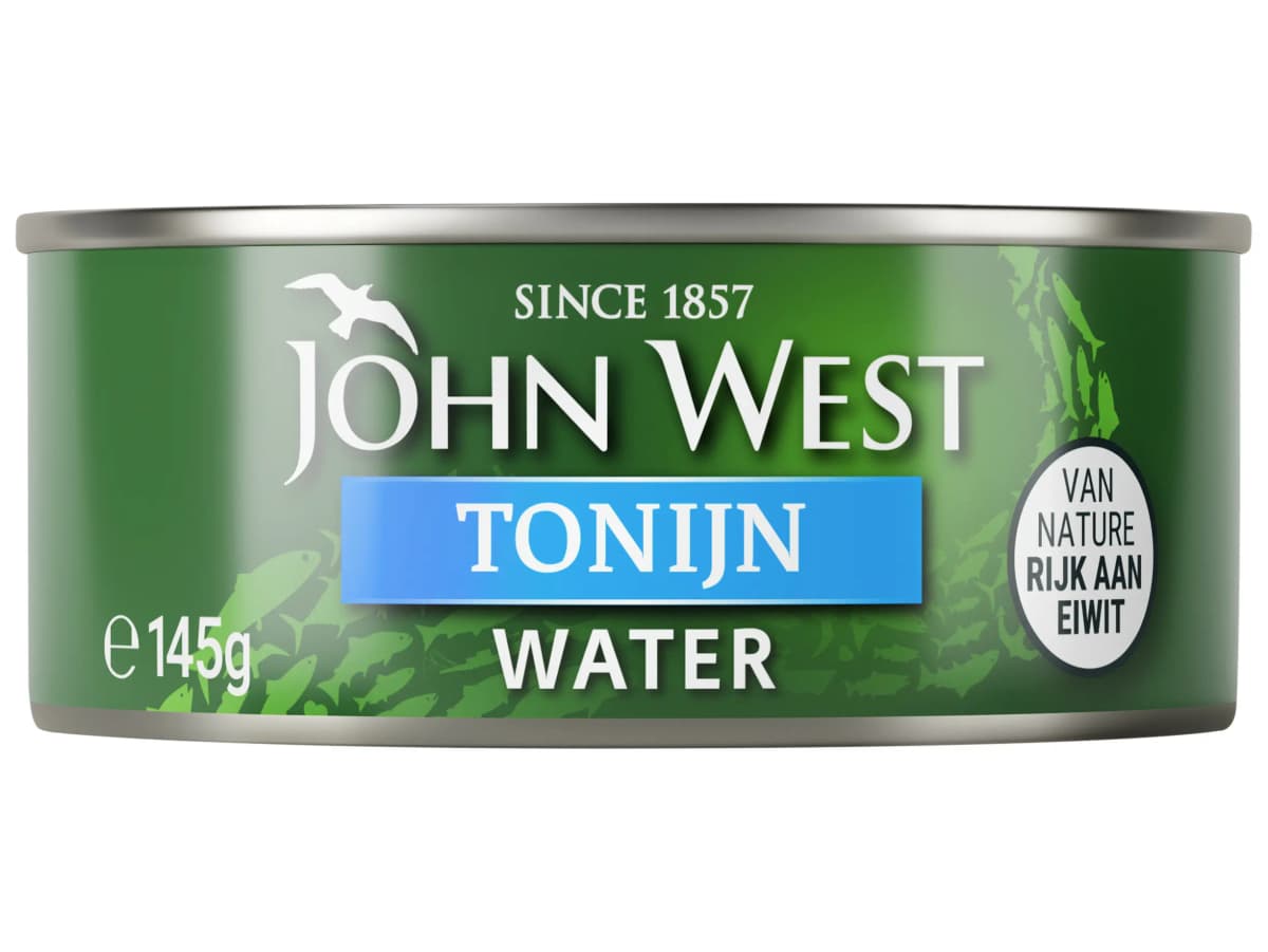 Tonijnstukken in water