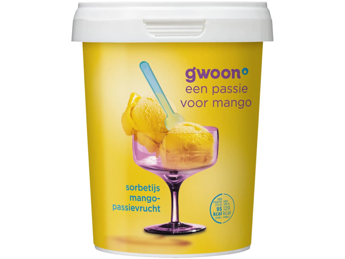 Sorbetijs mango passievrucht