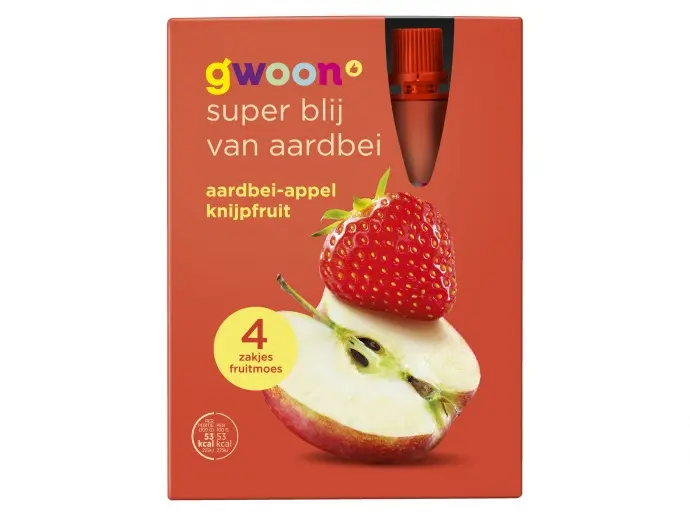 Knijpfruit appel aardbei