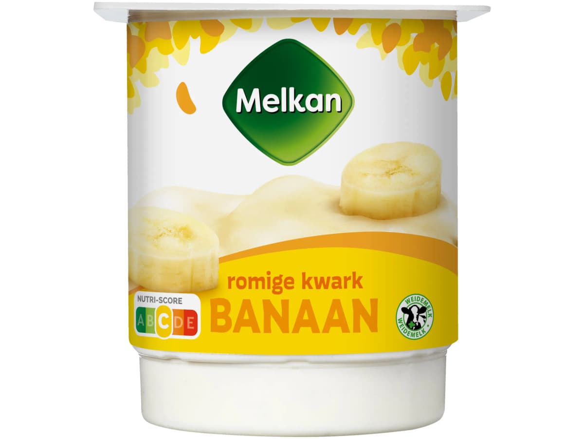 Halfvolle kwark banaan