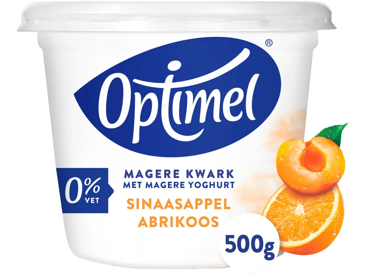 Magere kwark sinaasappel abrikoos