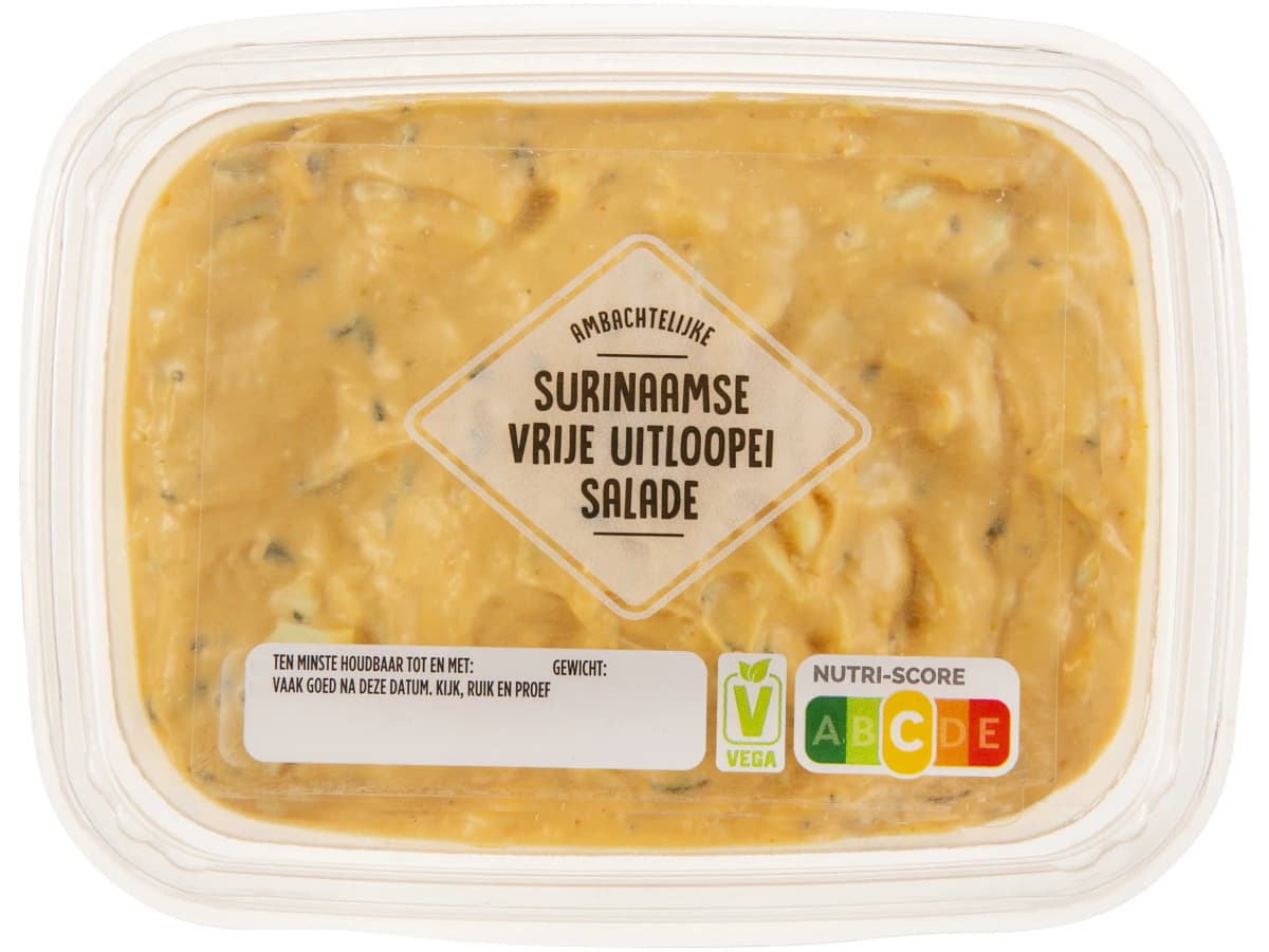 Surinaamse vrije uitloop ei salade