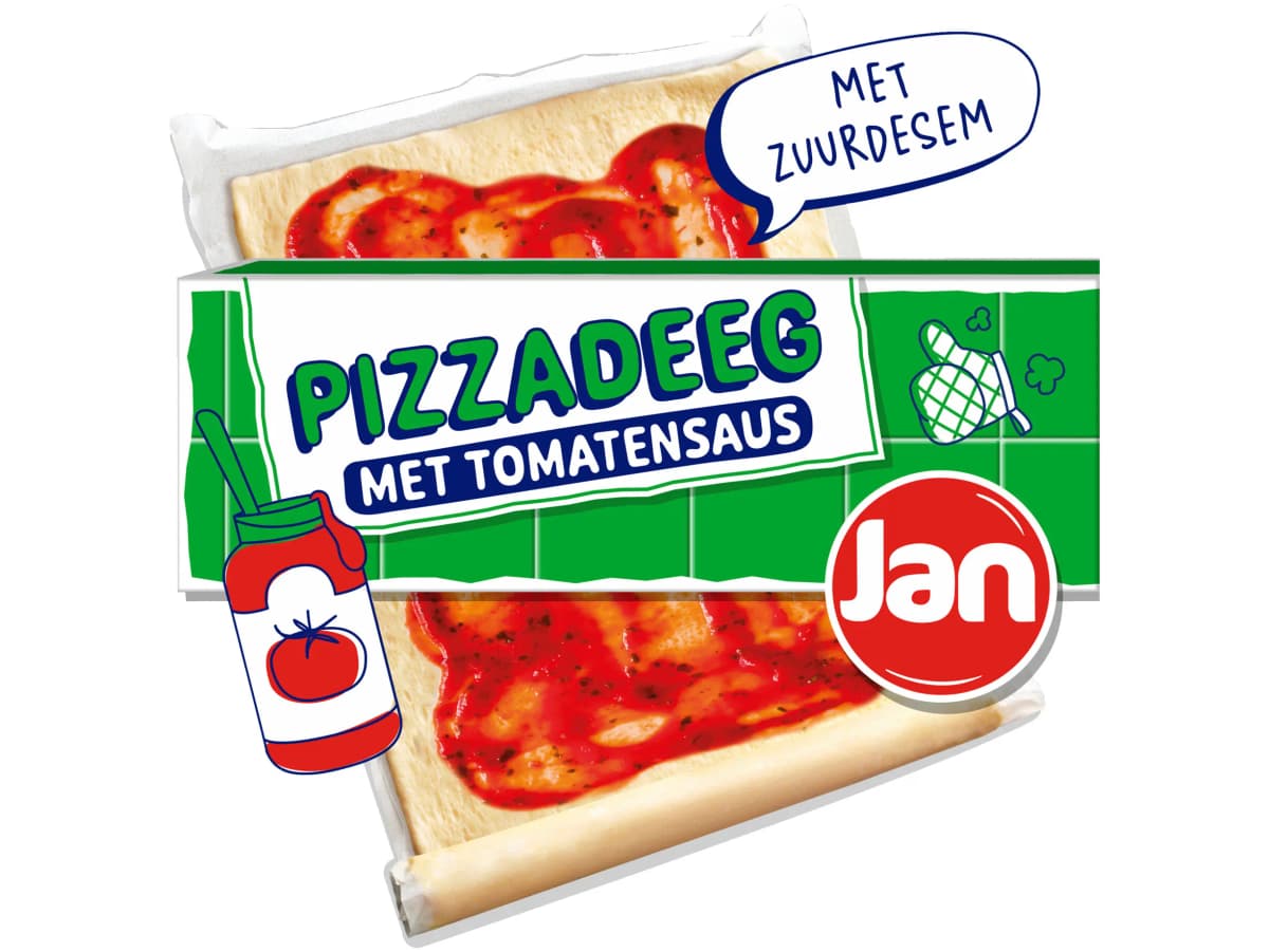 Pizzadeeg met tomatensaus