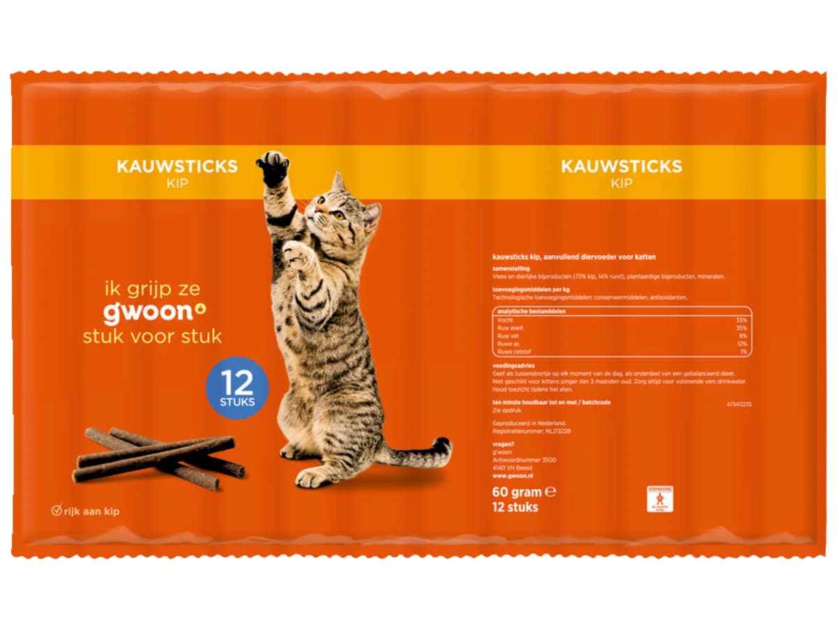 Katten kauwsticks kip