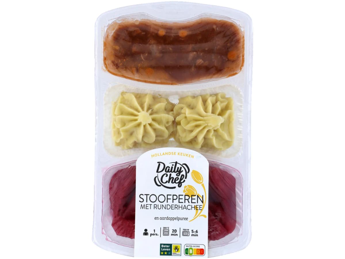 Stoofperen met hachee en puree Stoofperen met hachee en puree