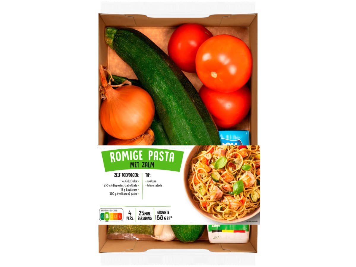 Verspakket romige pasta zalm