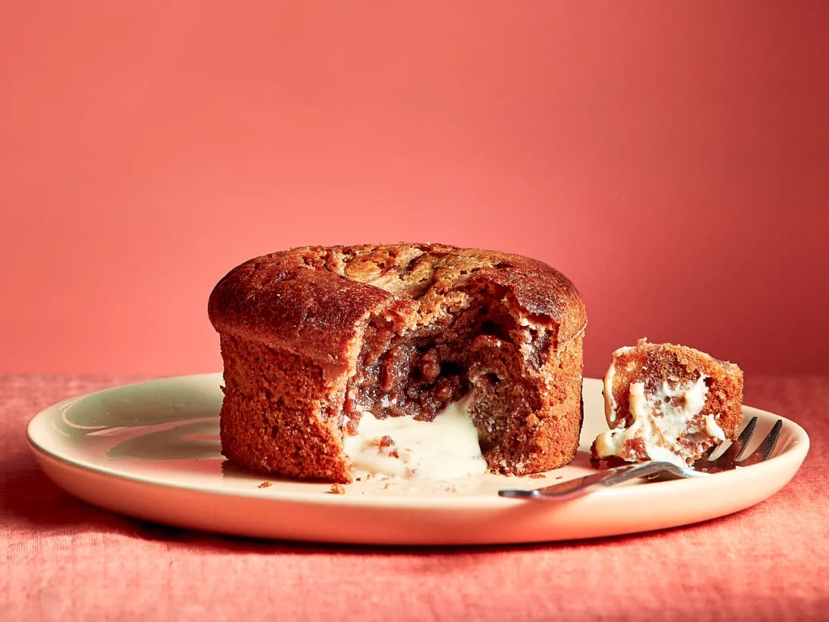 Lava cakejes met witte chocolade