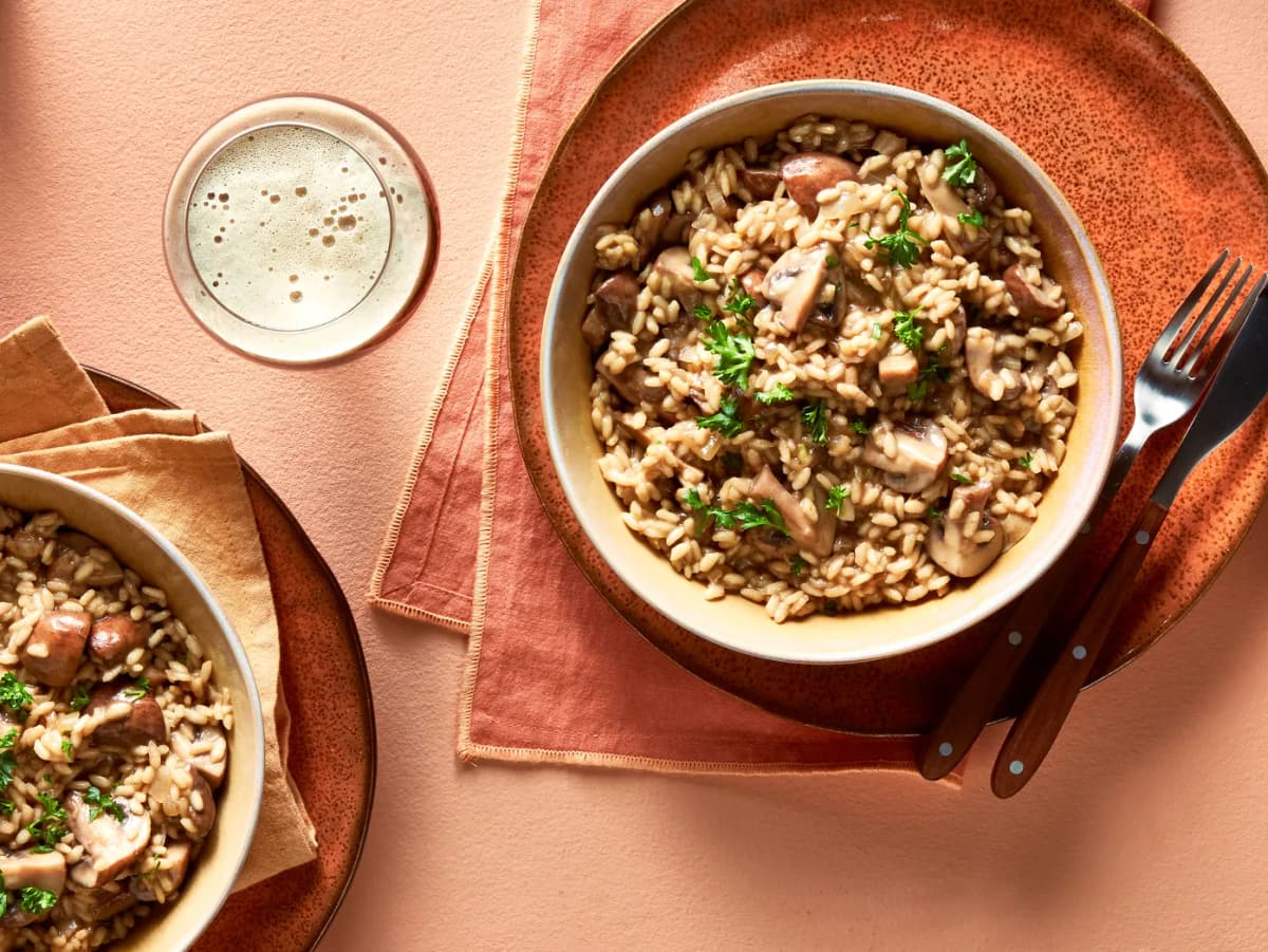 Risotto met champignons en herfstbok