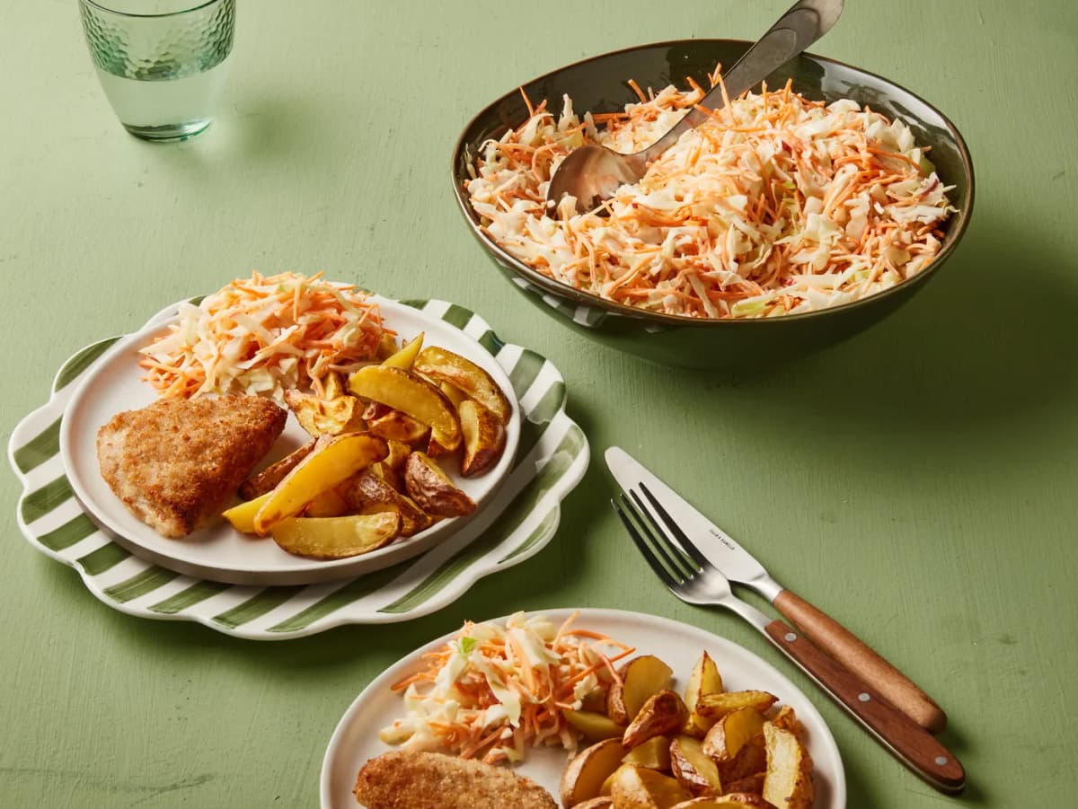 Cordon bleu met koolsla met appel