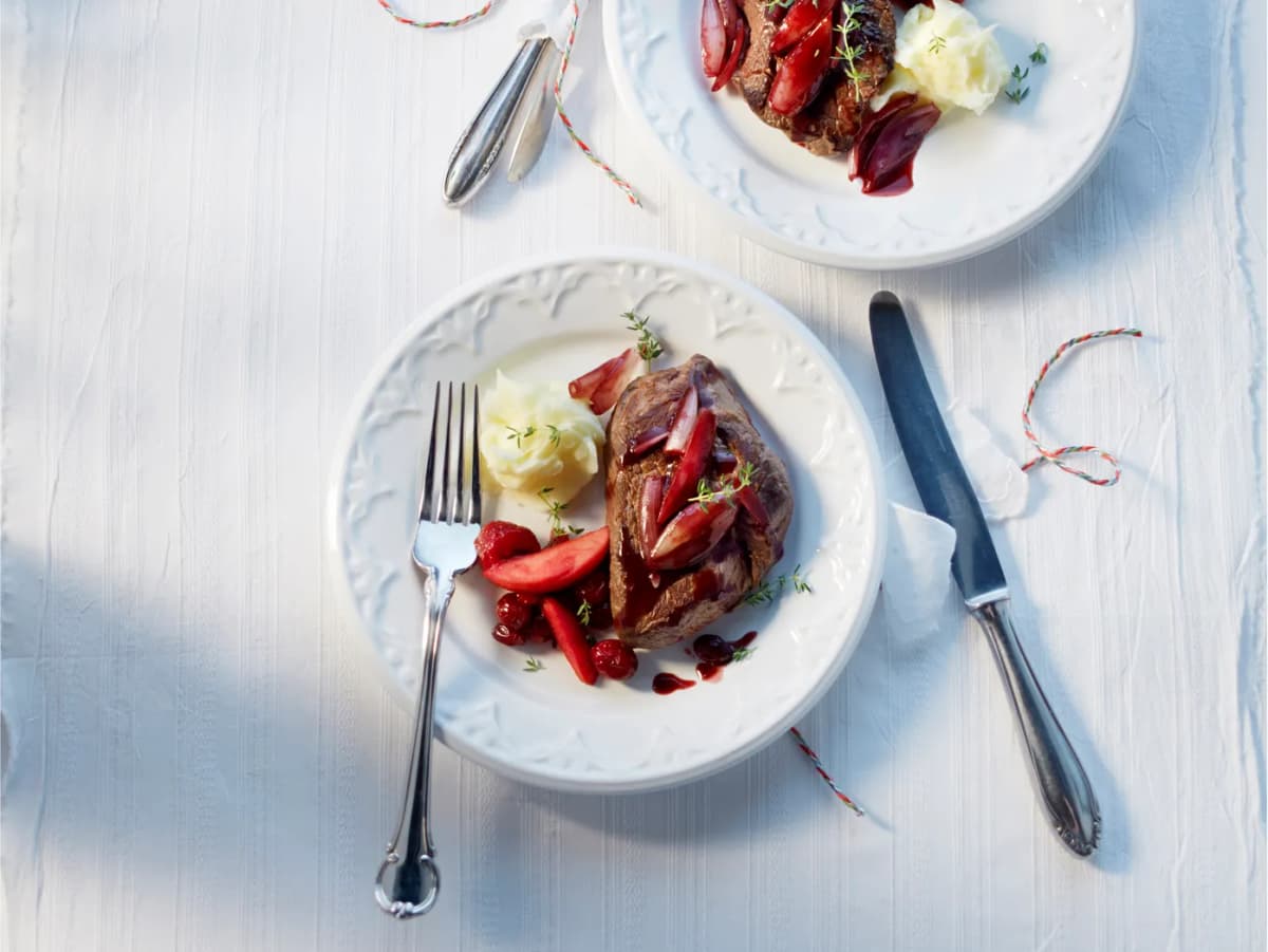 Biefstuk met mosterd-sjalottensaus