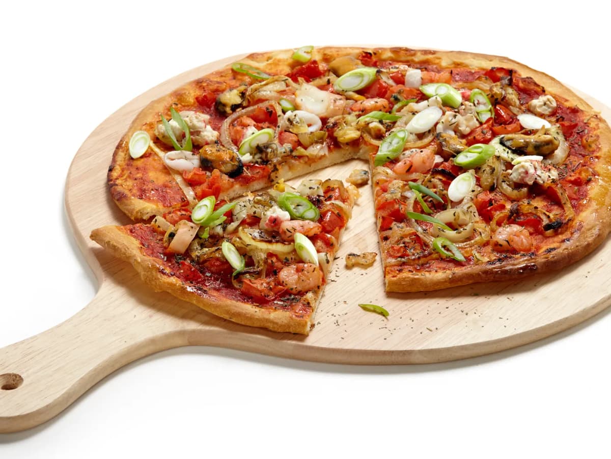 Pizza met zeevruchten