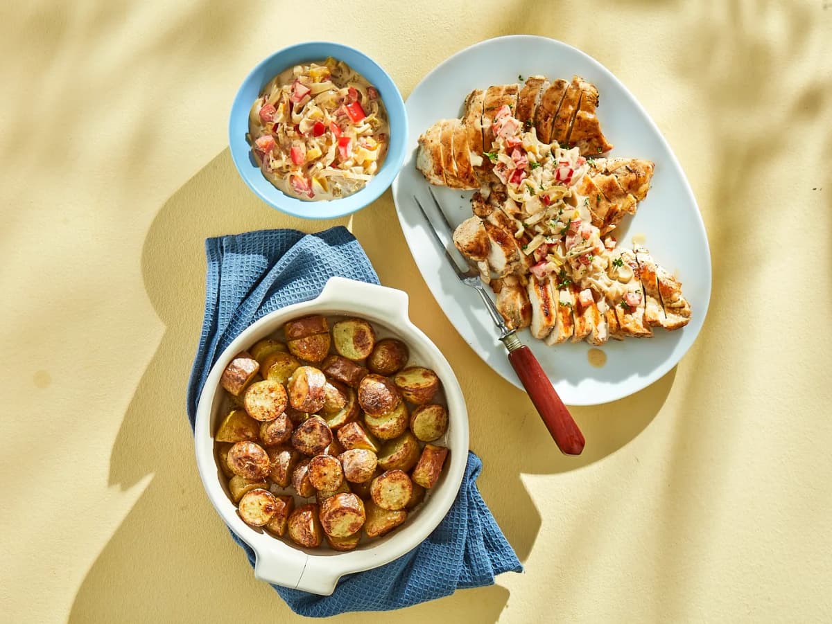 Gegrilde kipfilet met roomsaus