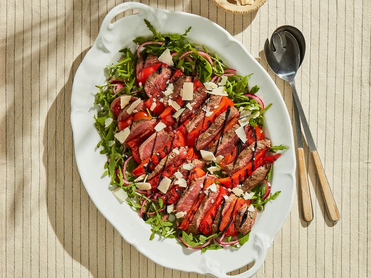 Biefstuk met rucola en parmezaan