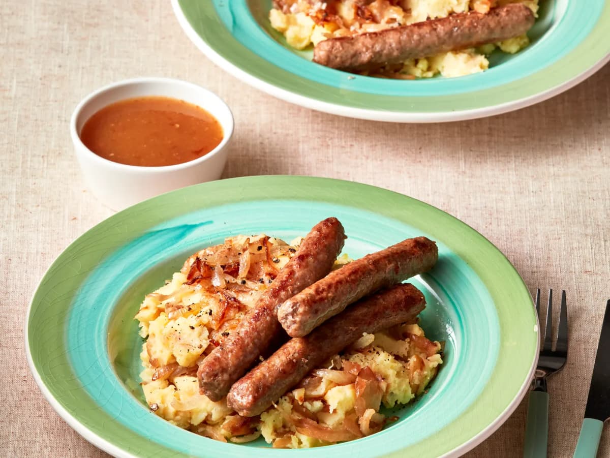 Uienstamppot met runderchipolata
