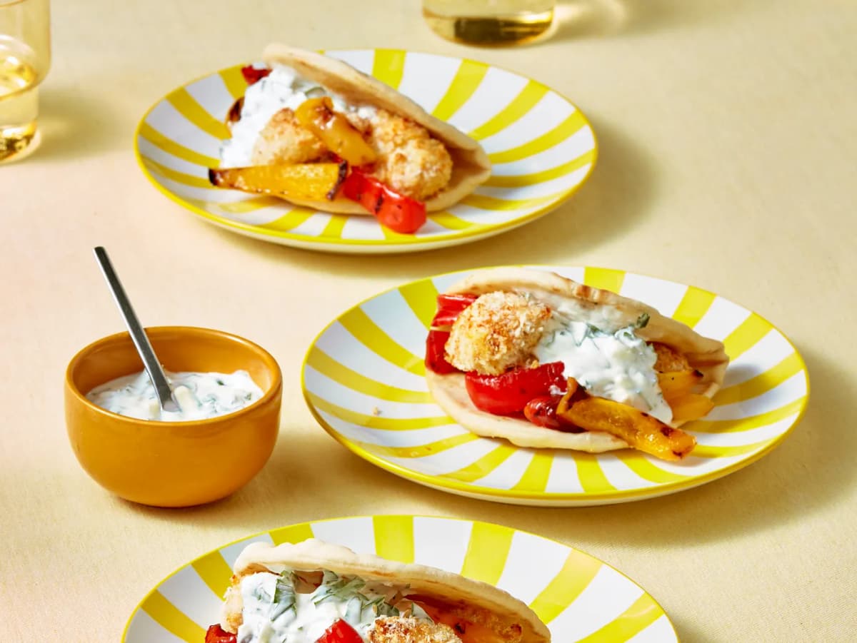 Flatbreads met crispy kip uit de airfryer en gegrilde paprika