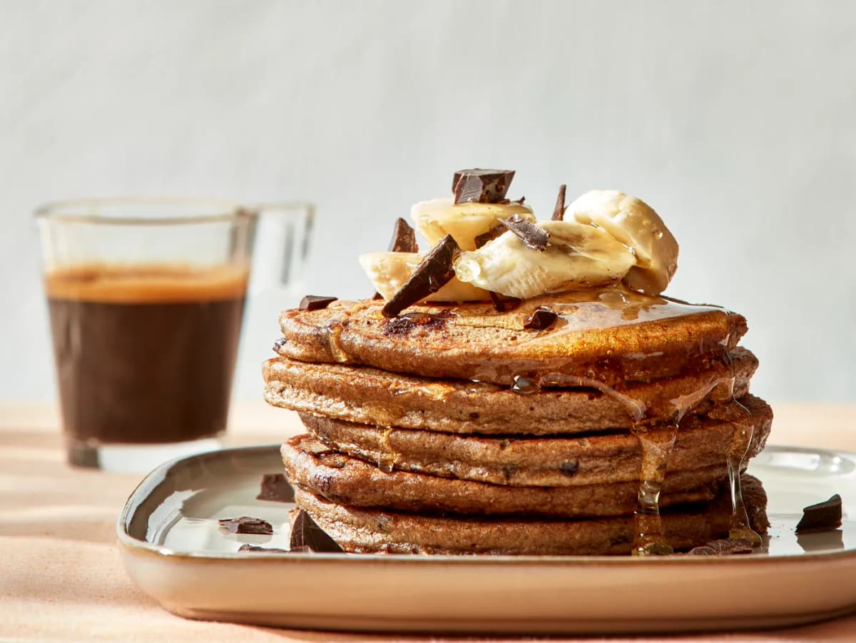 Havermoutpannenkoekjes met koffie en chocolade