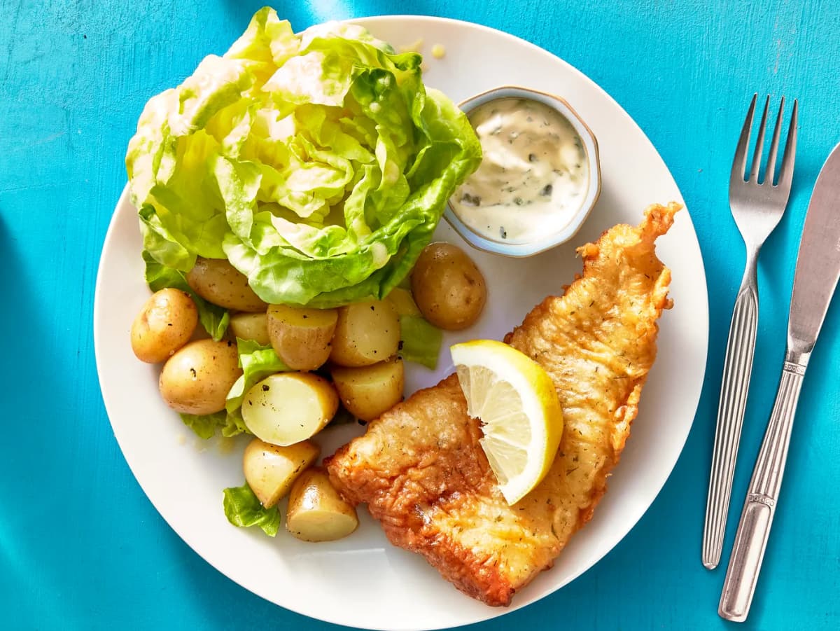 Lekkerbekje met krieltjes en remoulade