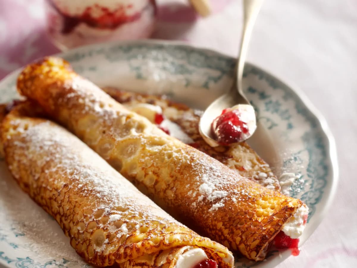 Kaneelflensjes met cranberrymascarpone