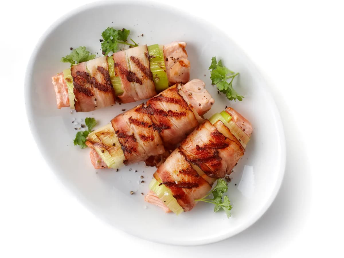 Gevulde preirolletjes met zalm