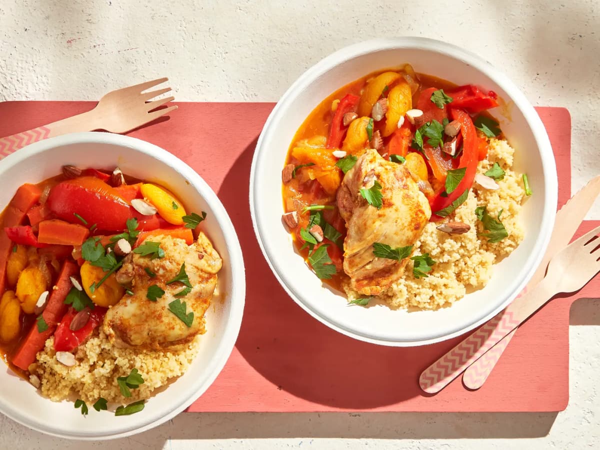 Kiptajine met abrikoos en amandel