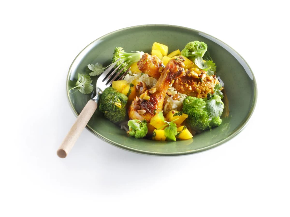 Drumsticks met amandel en mango