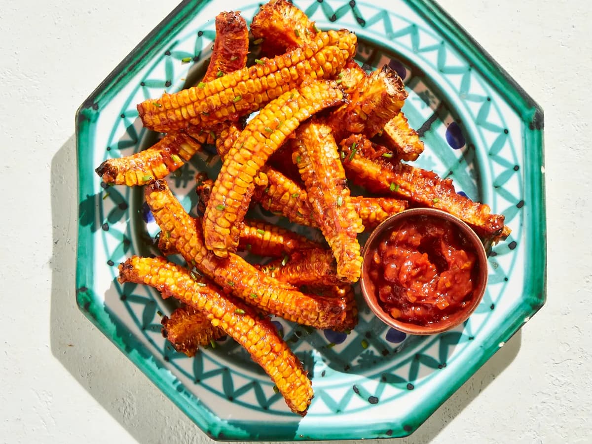 Curry cornribs uit de airfryer